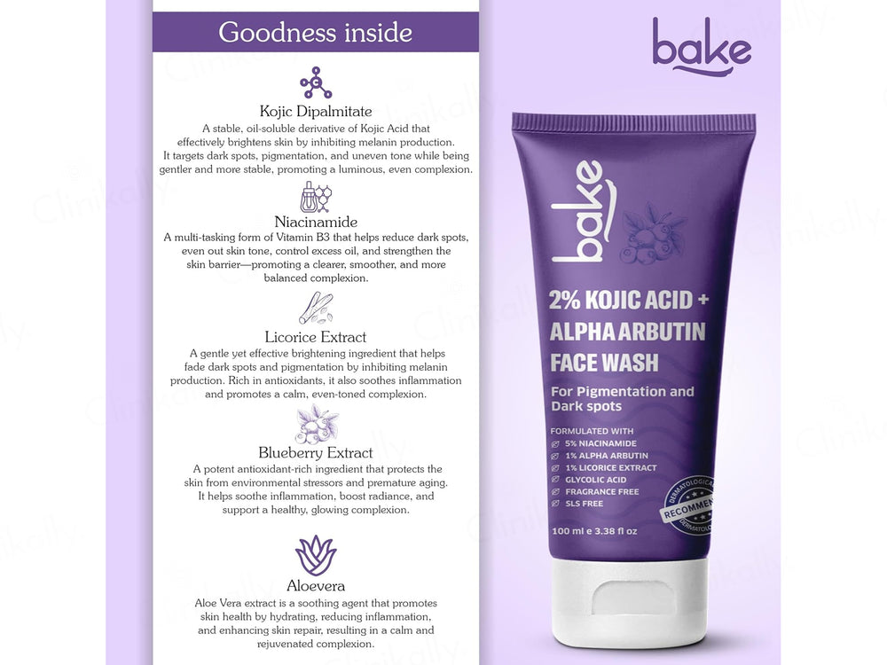 Bake 2% Kojic Acid + Alpha Arbutin Facewash