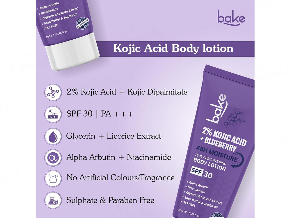 Bake 2% Kojic Acid + Blueberry Daily Brightening Body Lotion SPF 30