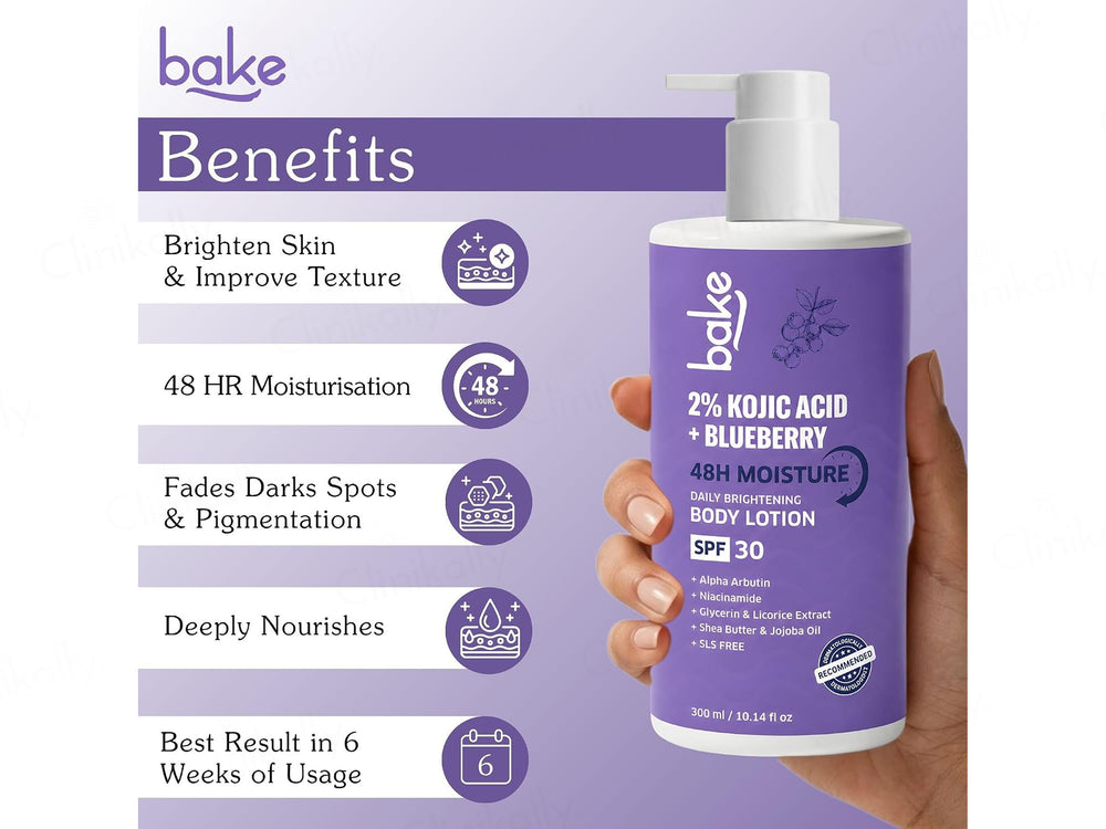Bake 2% Kojic Acid + Blueberry Daily Brightening Body Lotion SPF 30