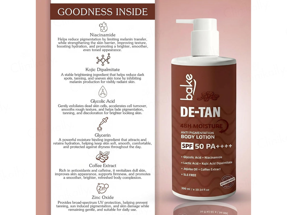 Bake De-Tan Anti Pigmentation Body Lotion SPF 50 PA++++