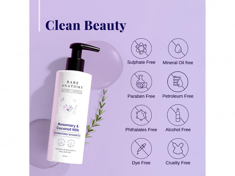 Bare Anatomy Rosemary & Coconut Milk Hydrating Shampoo
