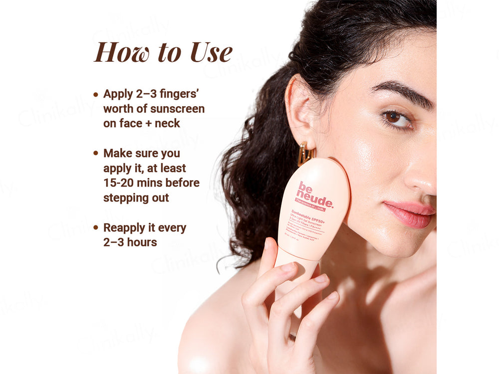 Be Neude Sunbeatable Moisturising Lightweight Gel-Creme Sunscreen SPF 50 PA+++