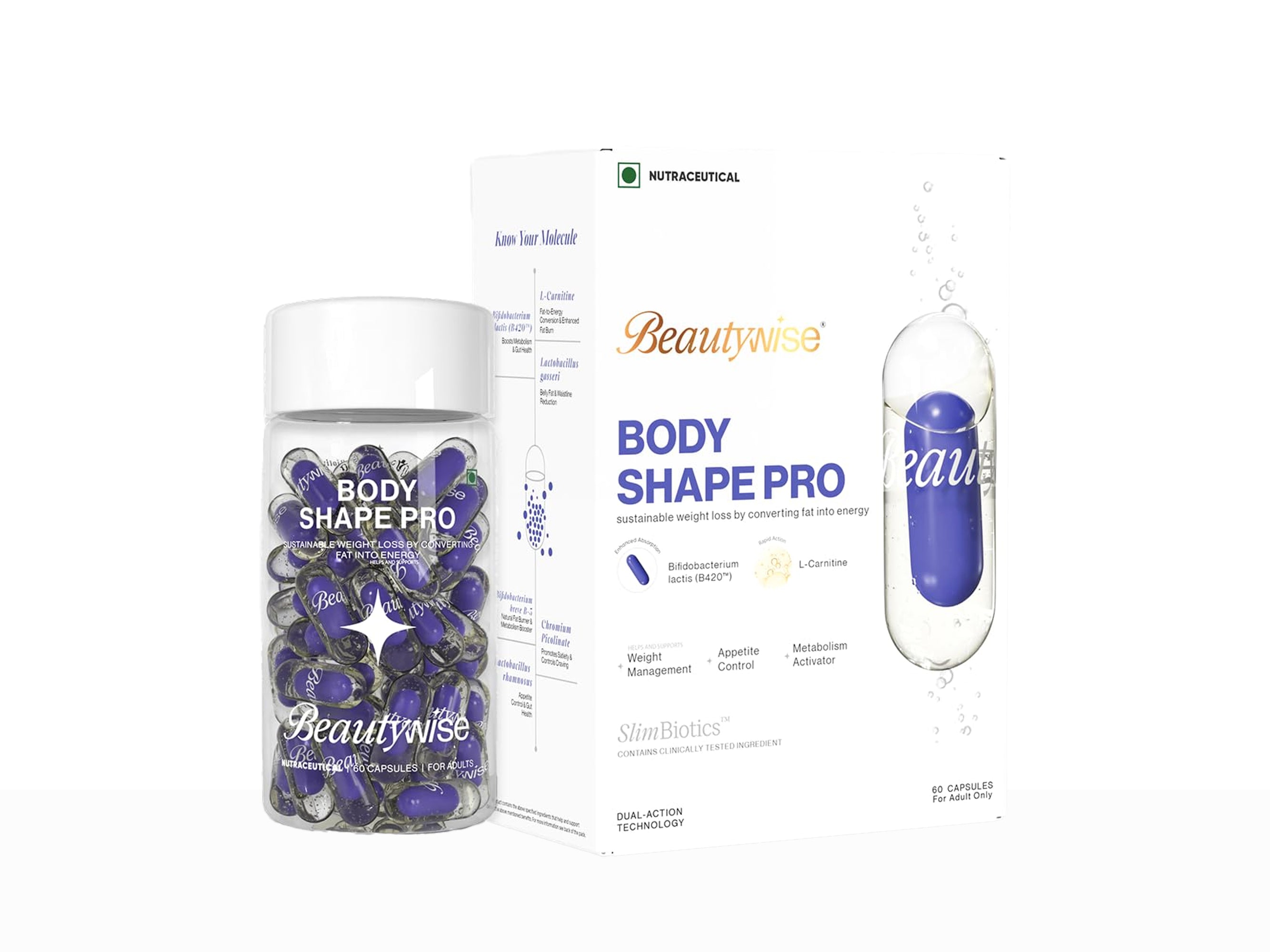 Beautywise Dual Action Body Shape Pro Weight Management Capsule For Adults