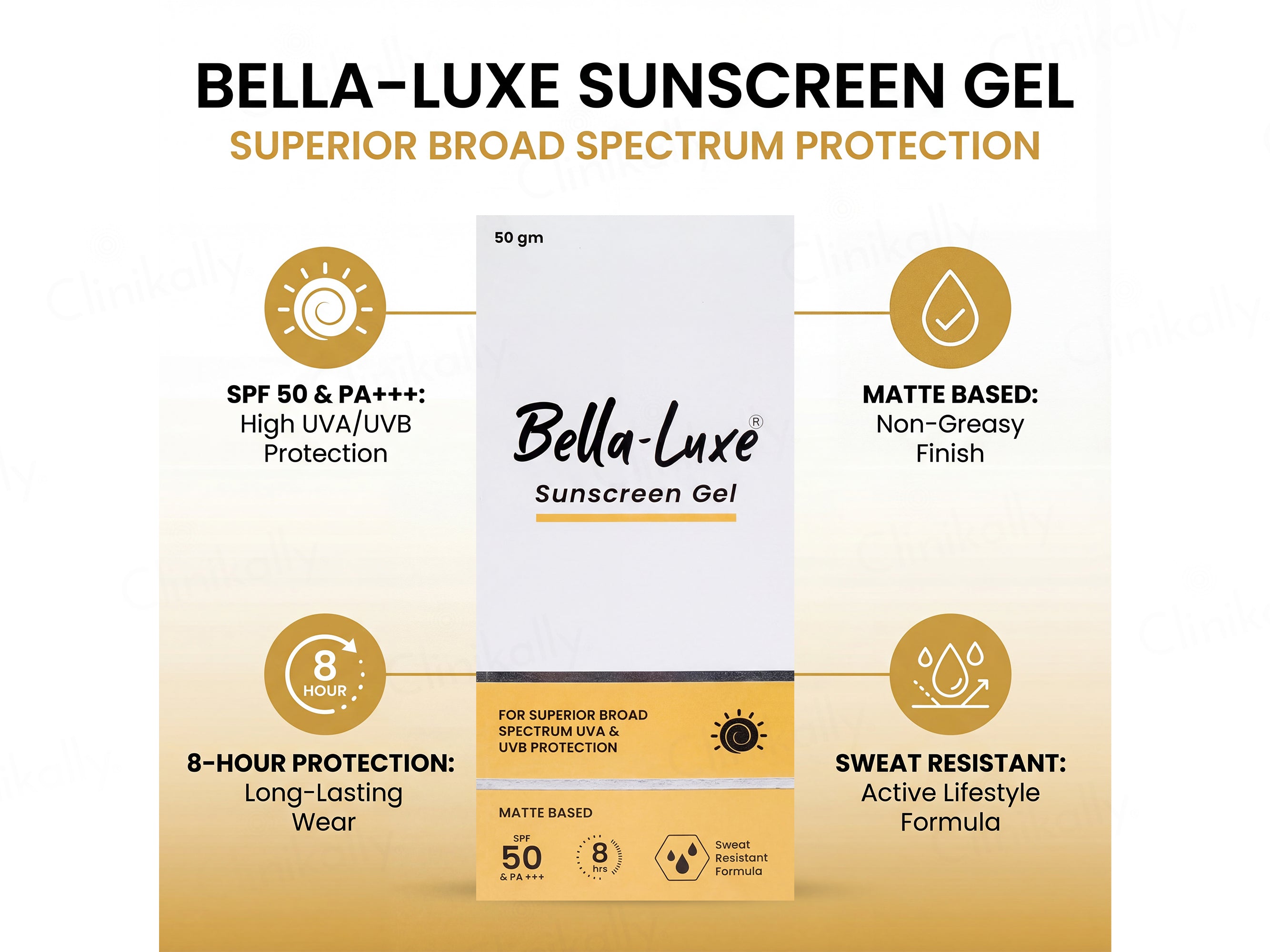 Bella-Luxe Matte Based Sunscreen Gel SPF 50 PA+++