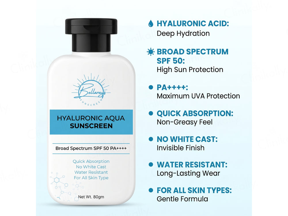 Bellacos Healthcare Bellarays Hyaluronic Aqua Sunscreen SPF 50 PA++++