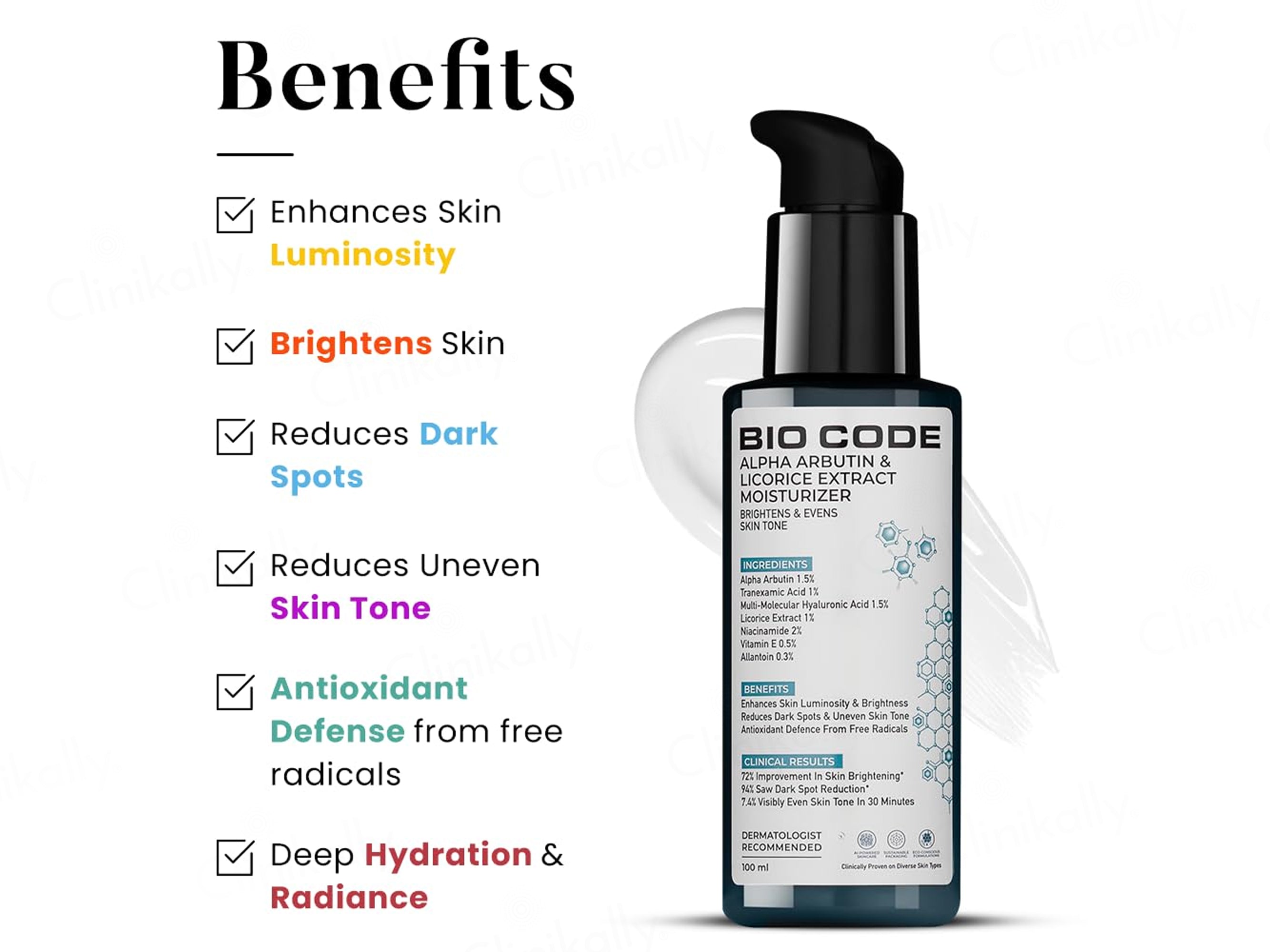 Bio Code Alpha Arbutin & Licorice Extract Brightening Moisturizer