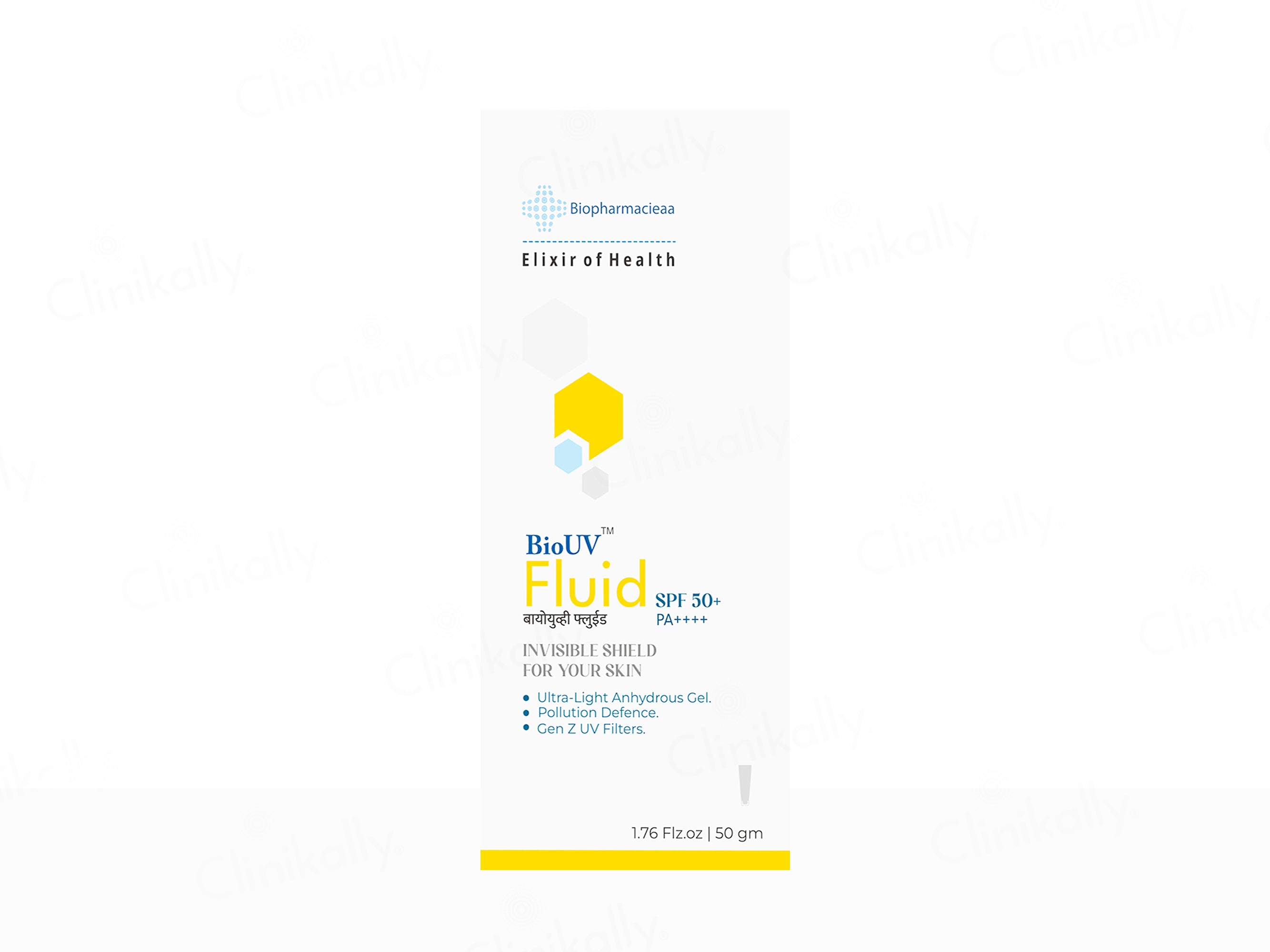 BioUV Fluid Ultra-Light Anhydrous Invisible Shield Sunscreen Gel SPF 50+ PA++++