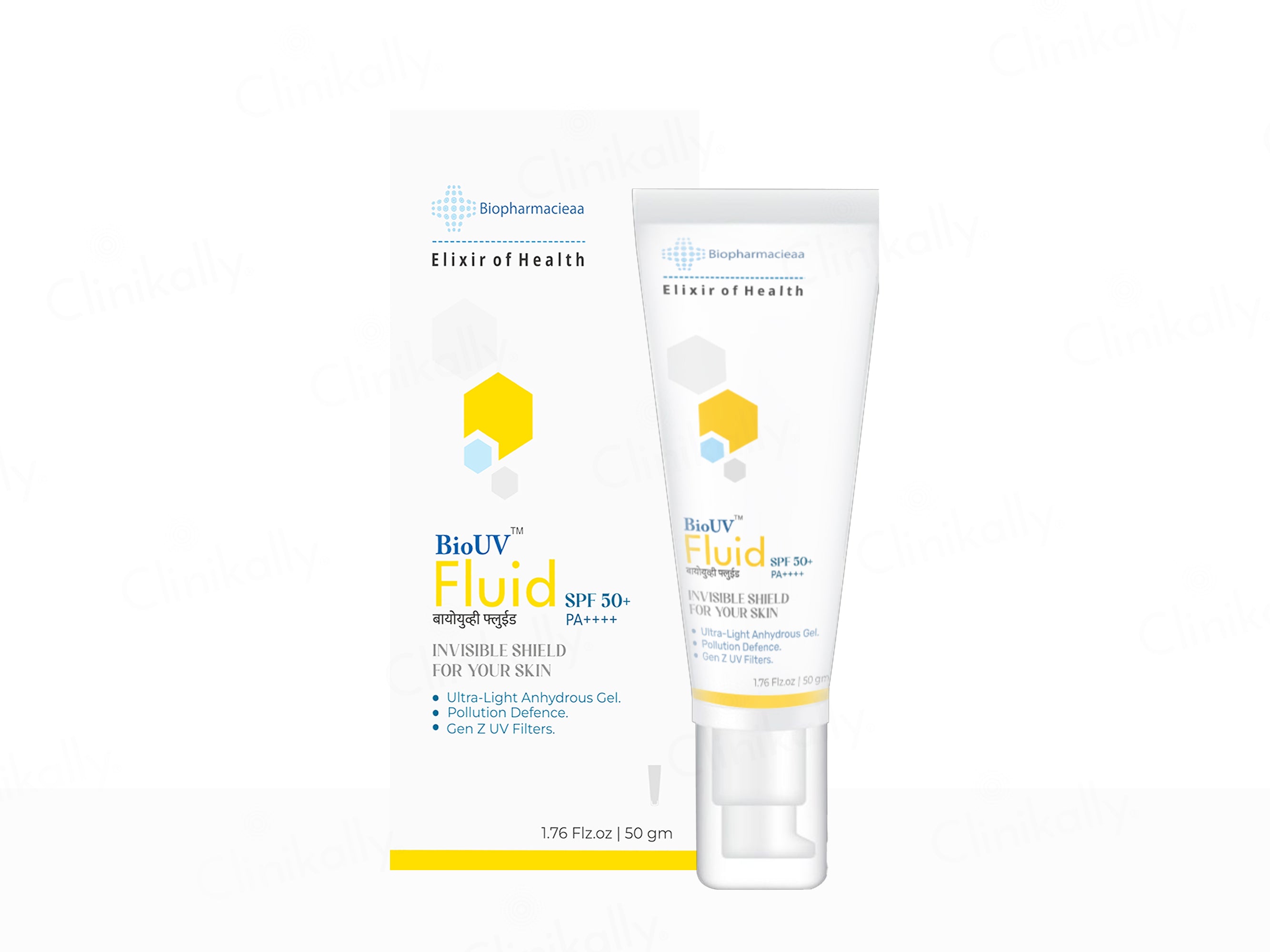 BioUV Fluid Ultra-Light Anhydrous Invisible Shield Sunscreen Gel SPF 50+ PA++++
