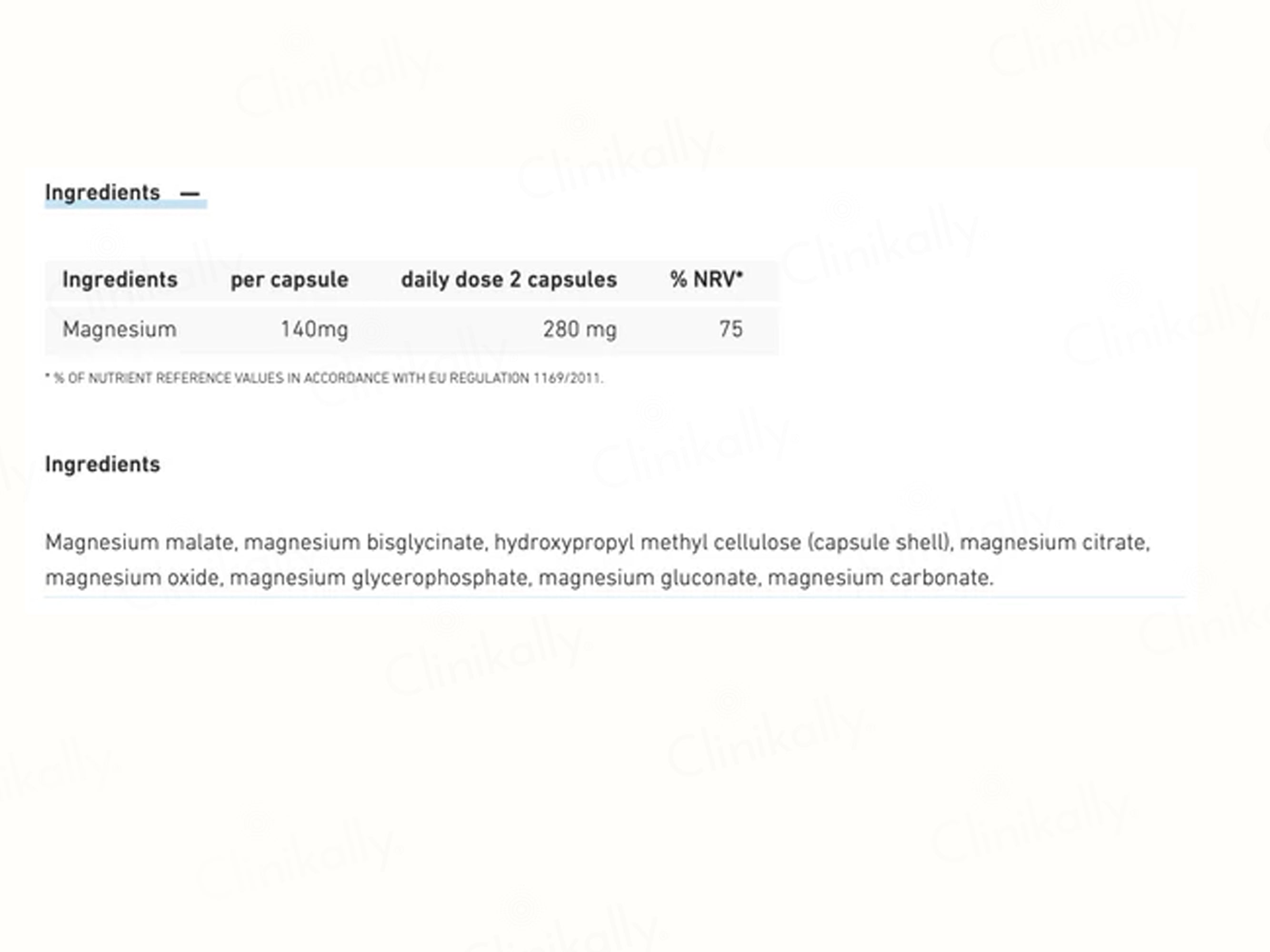 Biogena 7-Salt Magnesium Food Supplement Capsule