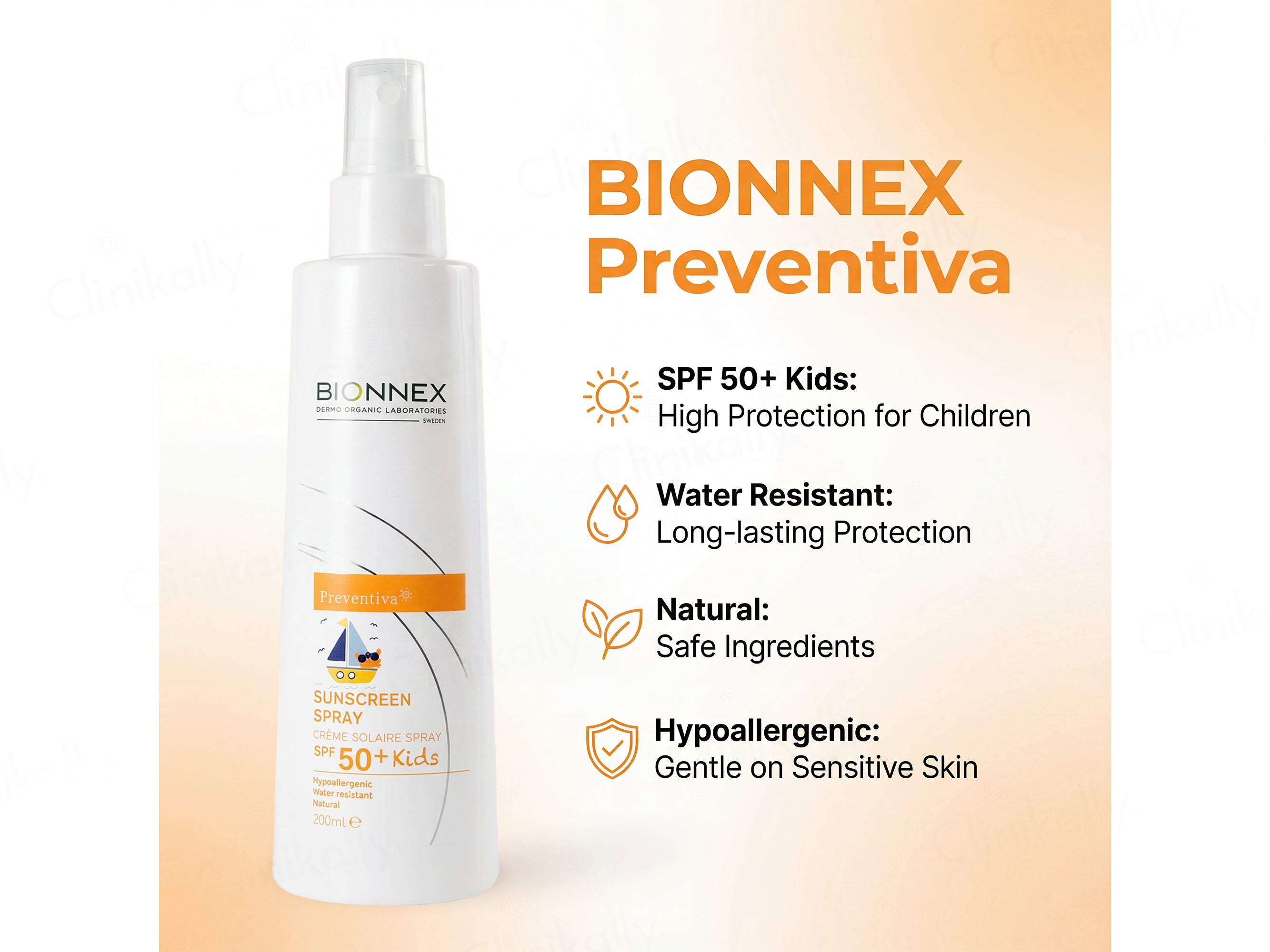Bionnex Preventiva Sunscreen Spray SPF 50+ For Kids