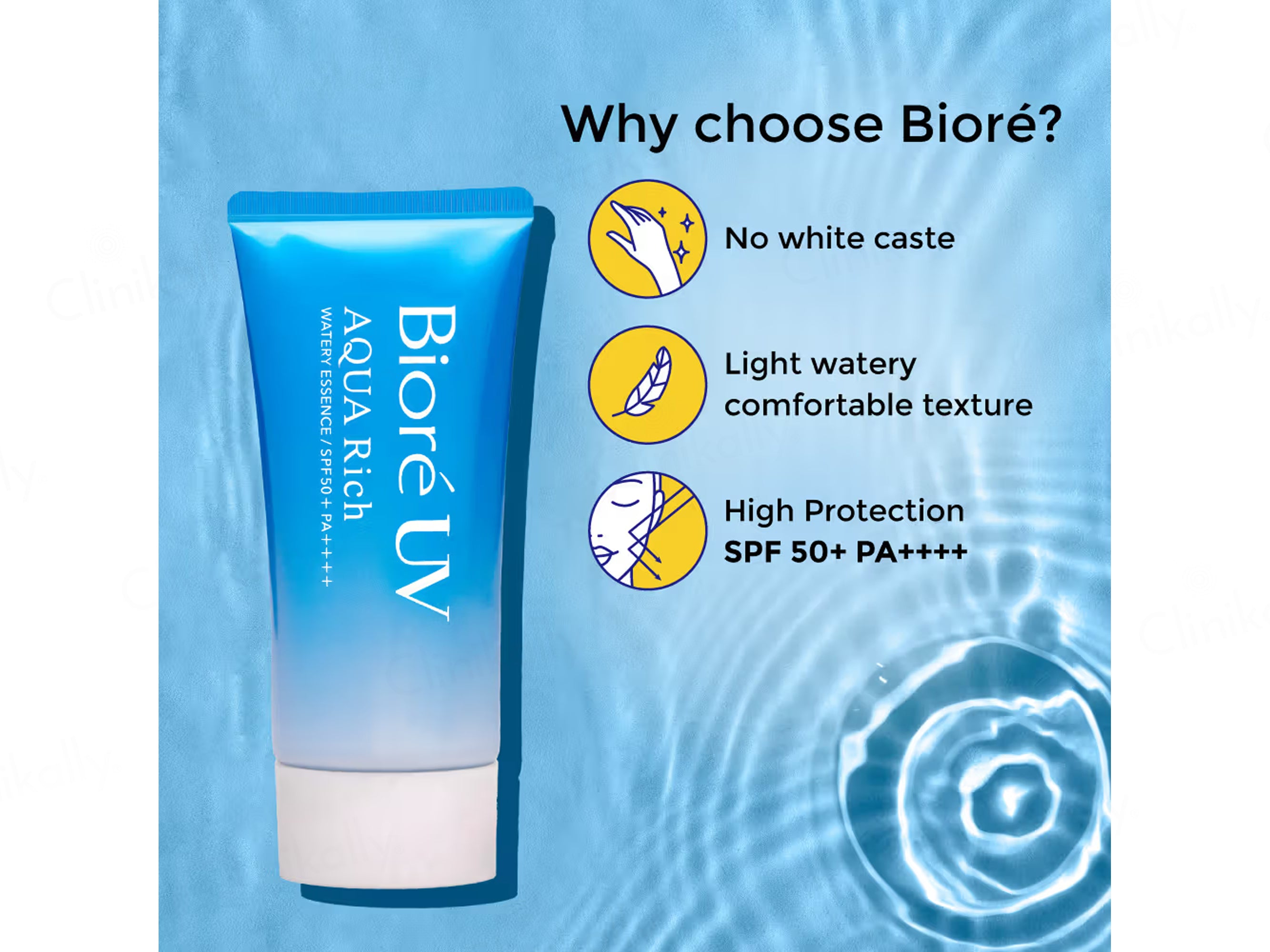 Biore UV Aqua Rich Watery Essence Ultra Lightweight Sunscreen SPF 50+ PA++++