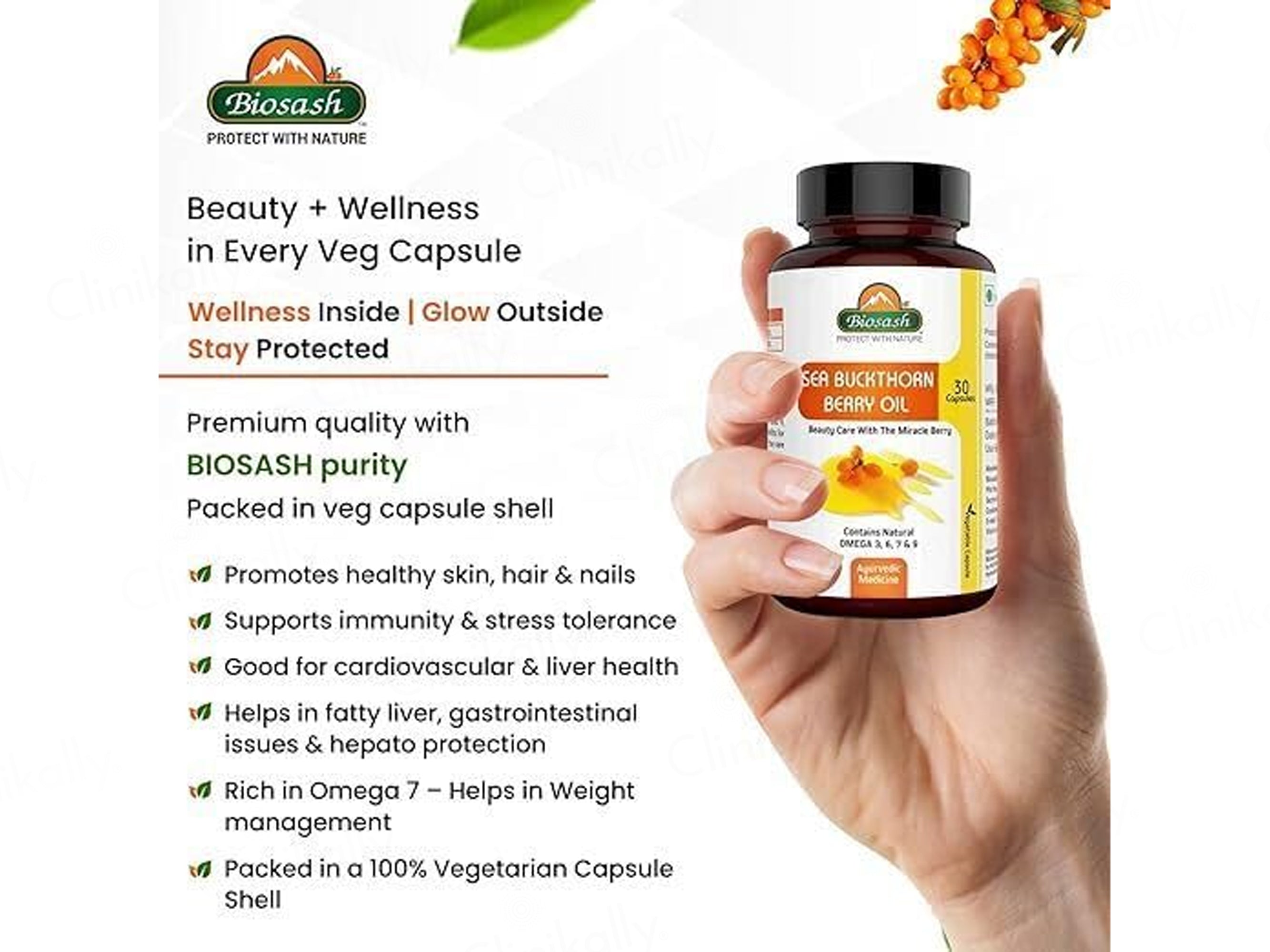 Biosash Sea Buckthorn Berry Oil Capsules
