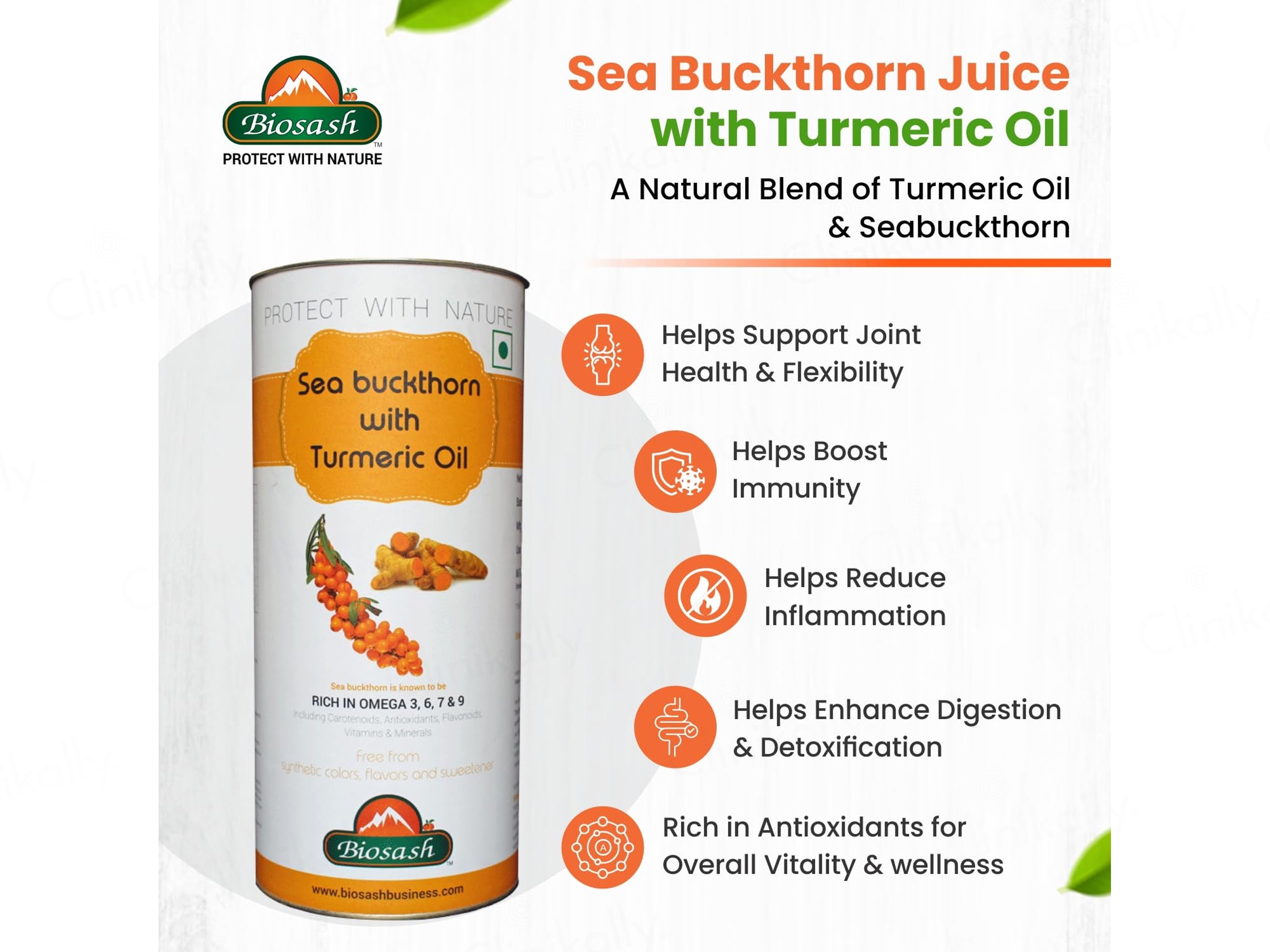 Biosash Sea Buckthorn Juice With Turmeric Oil