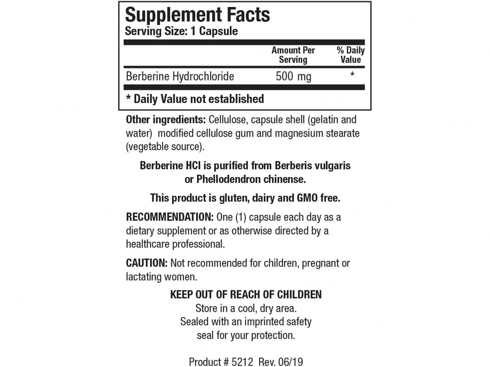 Biotics Research Berberine HCl Dietary Supplement Capsule