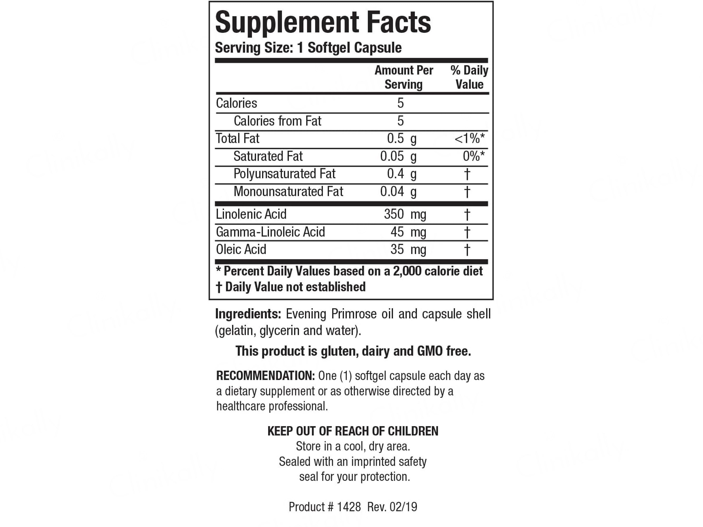 Biotics Research Evening Primrose Oil Dietary Supplement Softgel Capsule