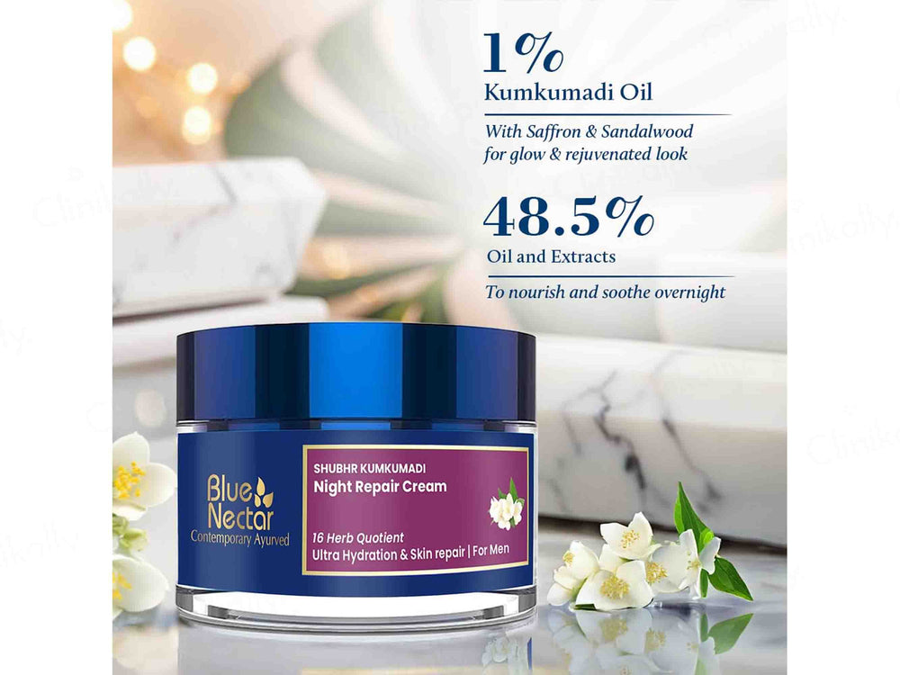 Blue Nectar Shubhr Kumkumadi Night Cream For Men