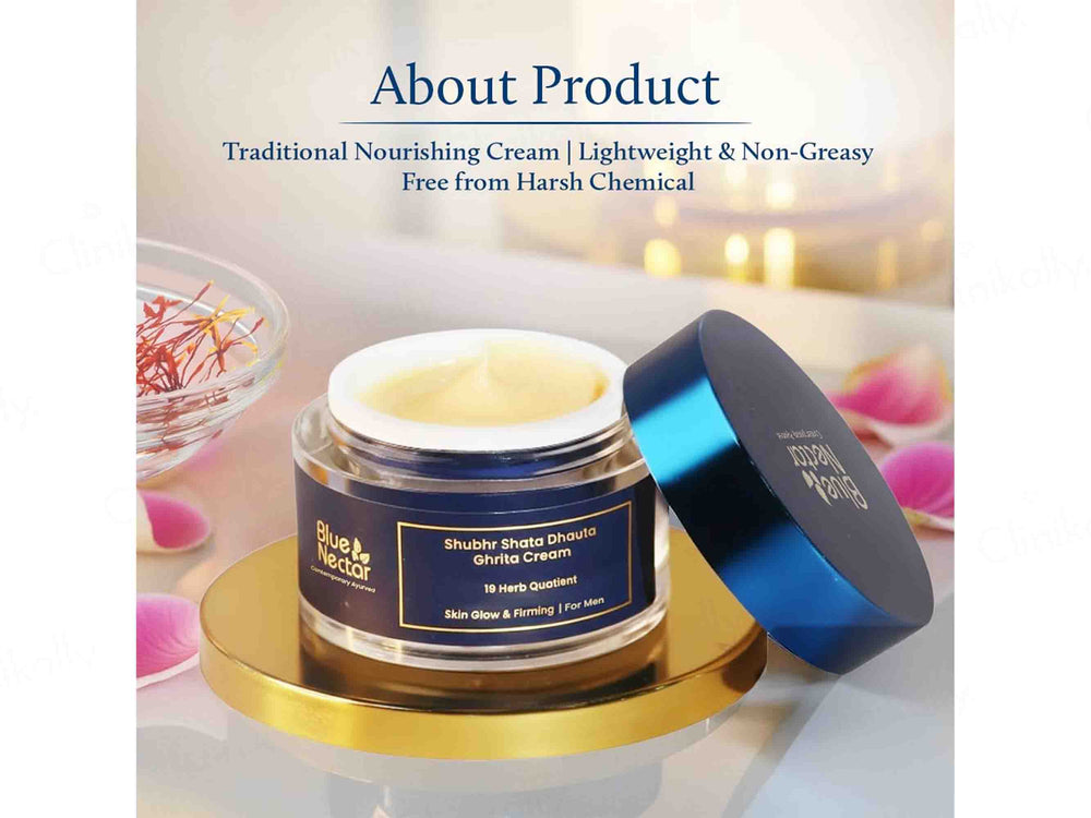 Blue Nectar Shubhr Shata Dhauta Ghrita Cream For Men