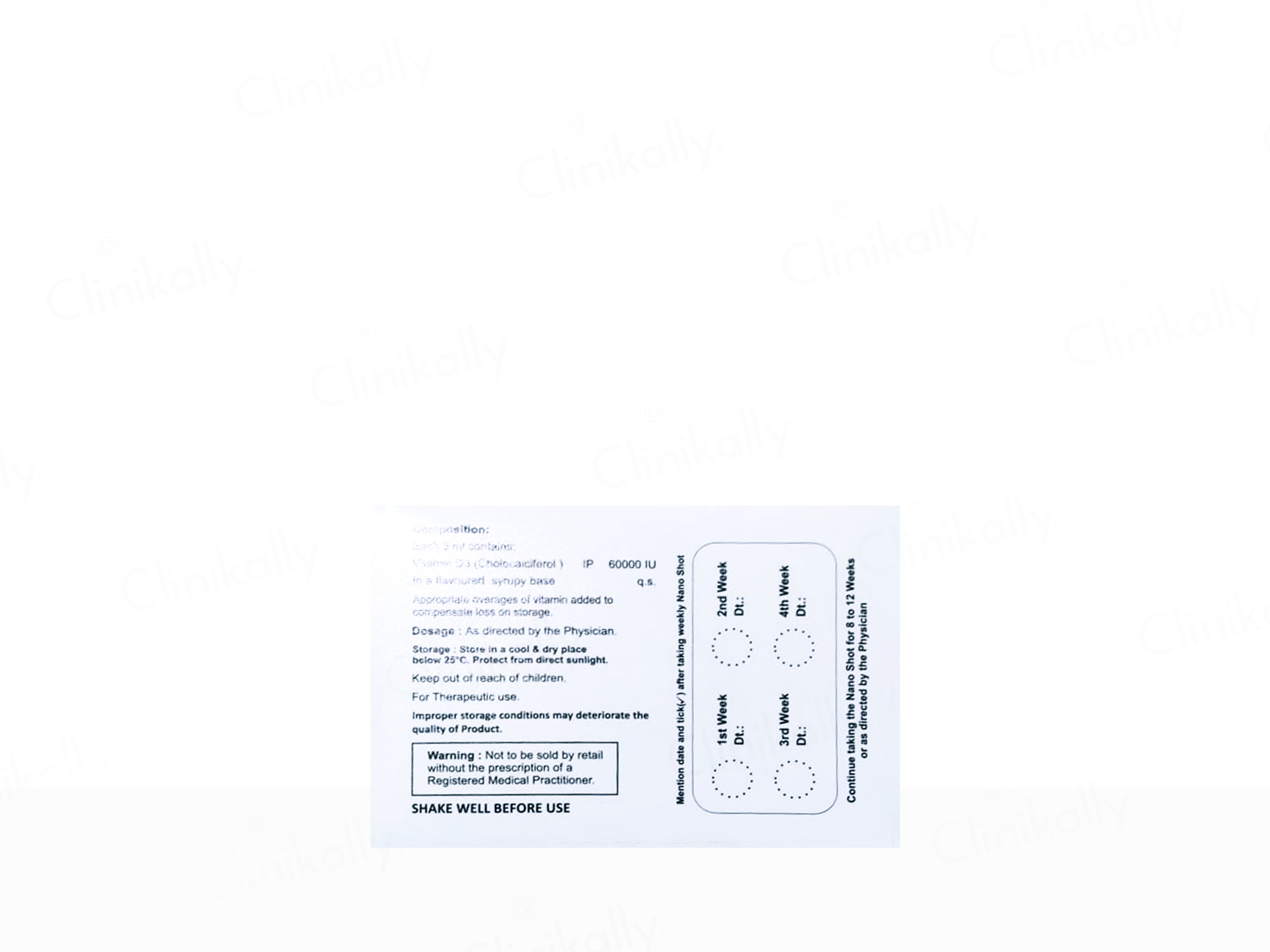 Bontas-Nano Shot Vitamin D3 60000 IU Sugar Free Oral Solution