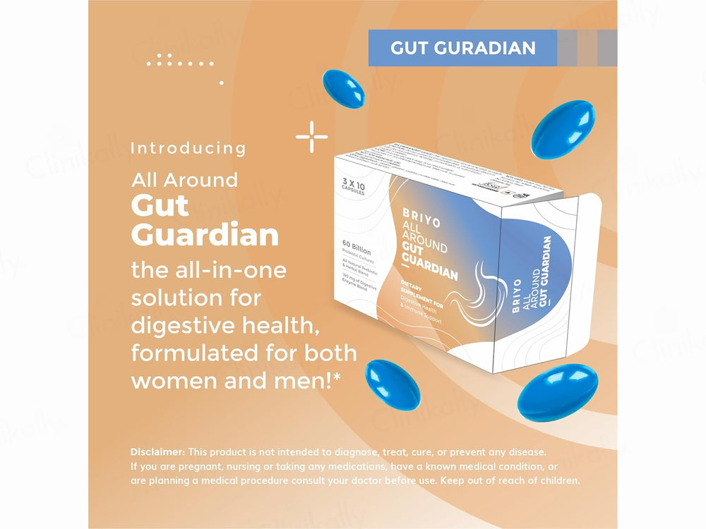 Briyo All Around Gut Guardian 60 Billion CFU Dietary Supplement Capsule