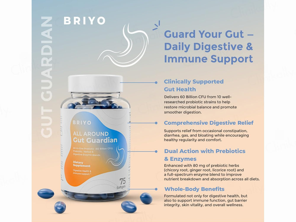 Briyo All Around Gut Guardian 60 Billion CFU Dietary Supplement Capsule