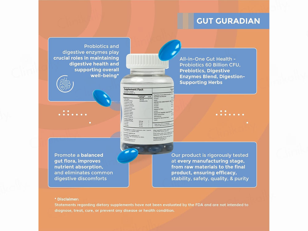 Briyo All Around Gut Guardian 60 Billion CFU Dietary Supplement Capsule
