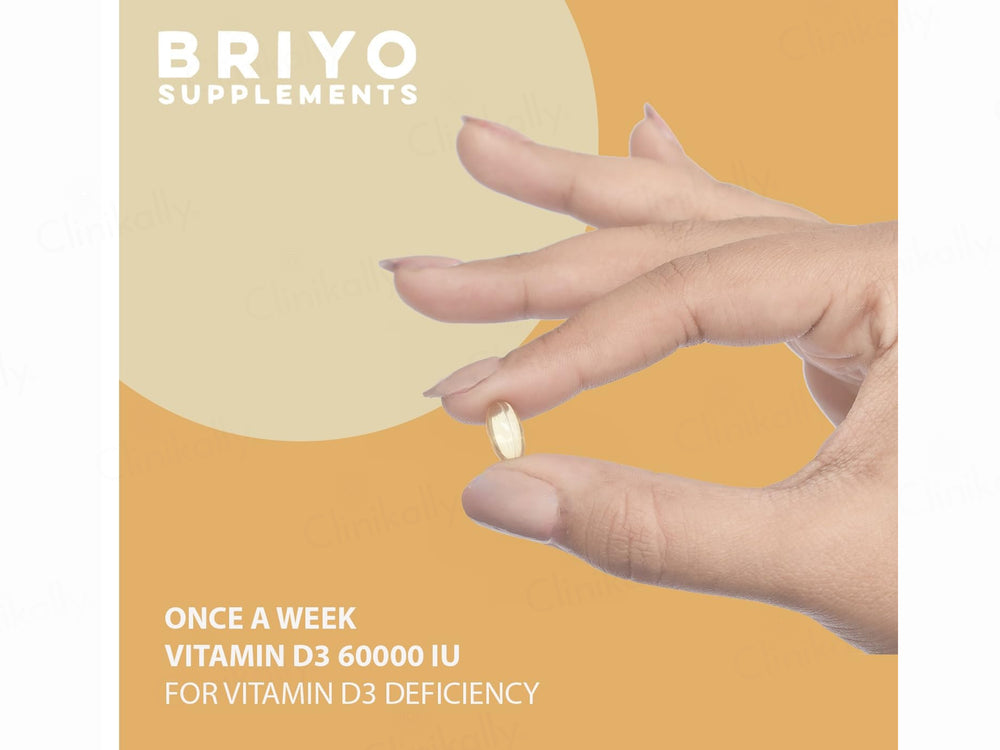 Briyo Briyocal D3 60000 IU Cholecalciferol Softgel Capsule