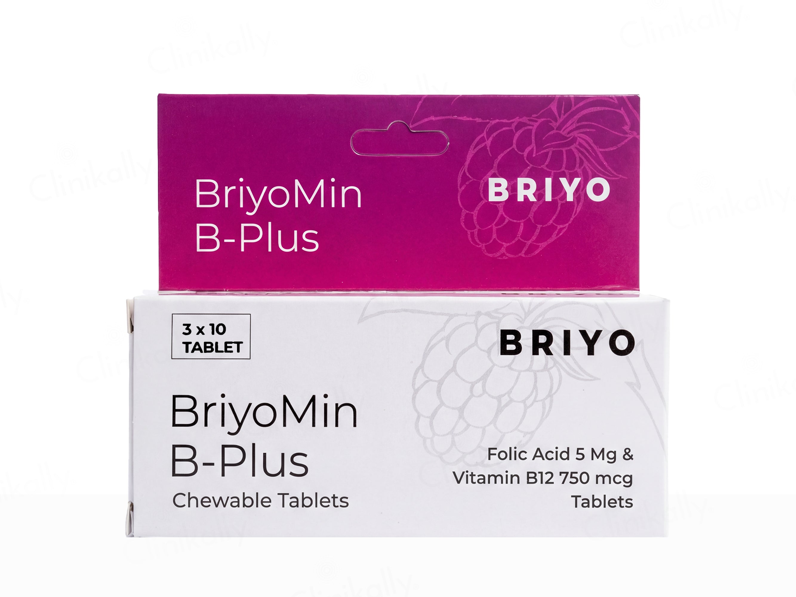Briyo Briyomin B-Plus Chewable Tablet Natural Raspberry Flavour