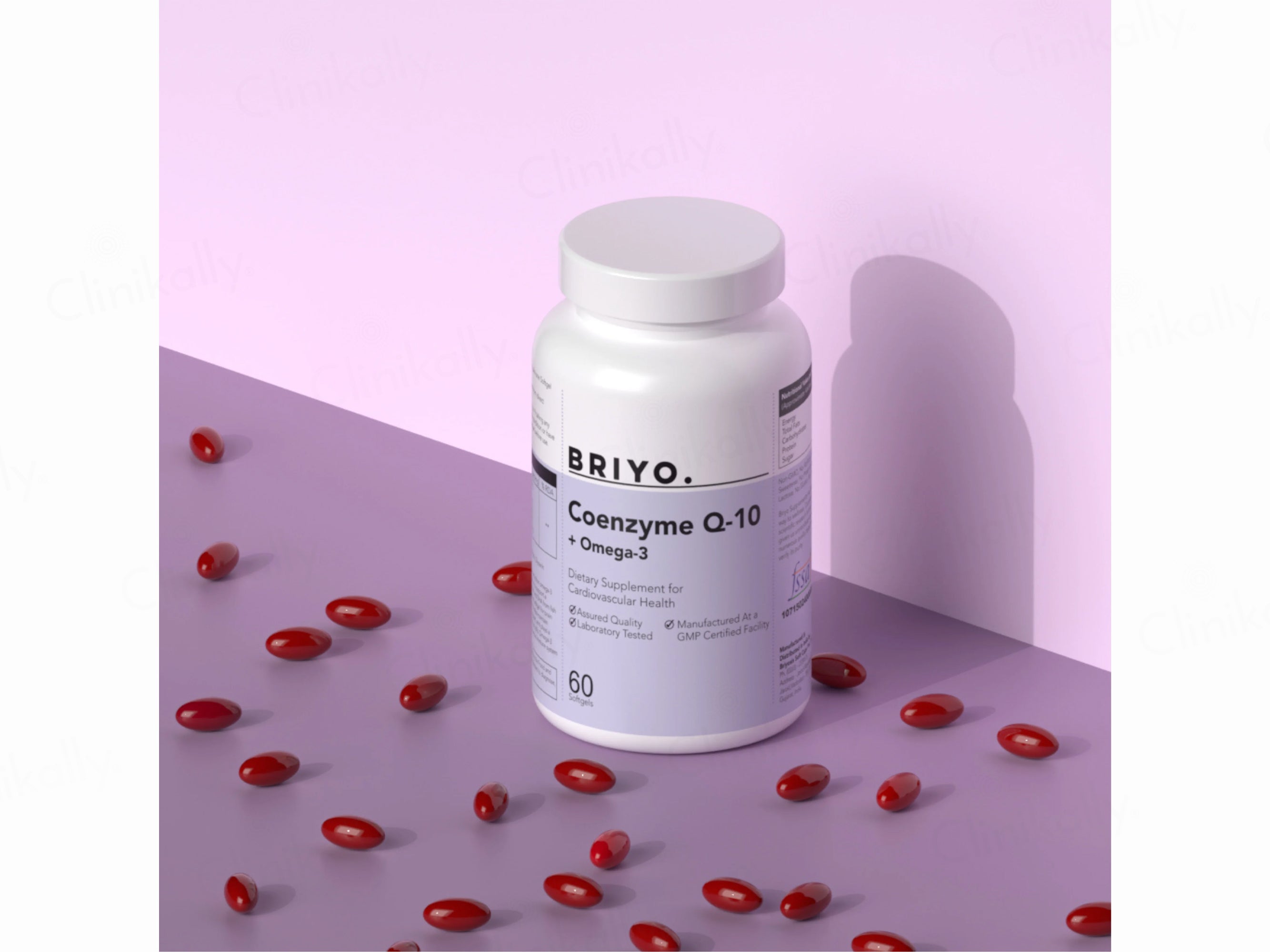 Briyo Coenzyme Q-10 + Omega-3 Dietary Supplement Softgel Capsule