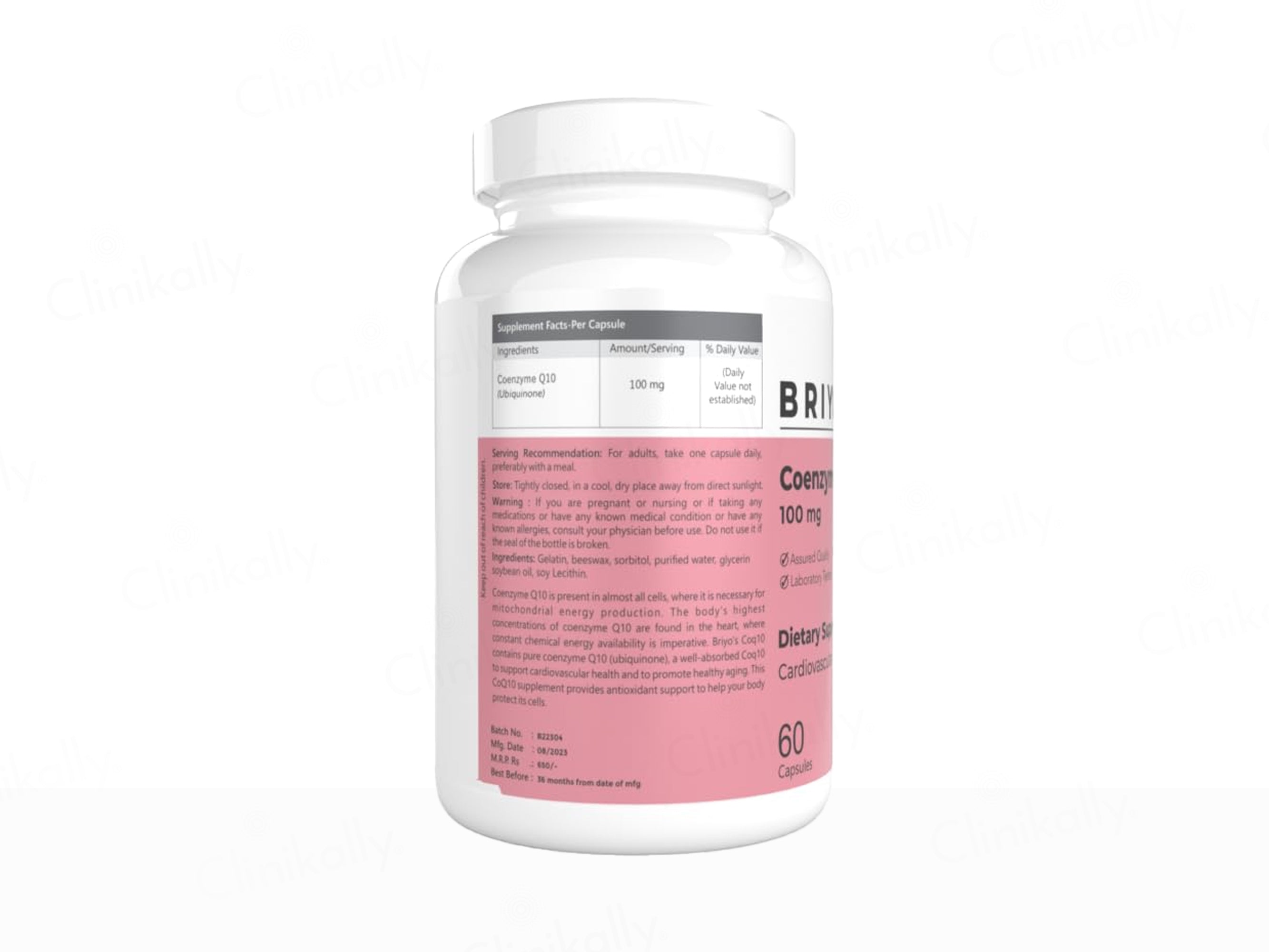 Briyo Coenzyme Q10 100 mg Dietary Supplement Capsule