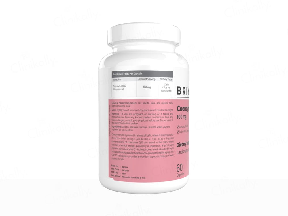 Briyo Coenzyme Q10 100 mg Dietary Supplement Capsule