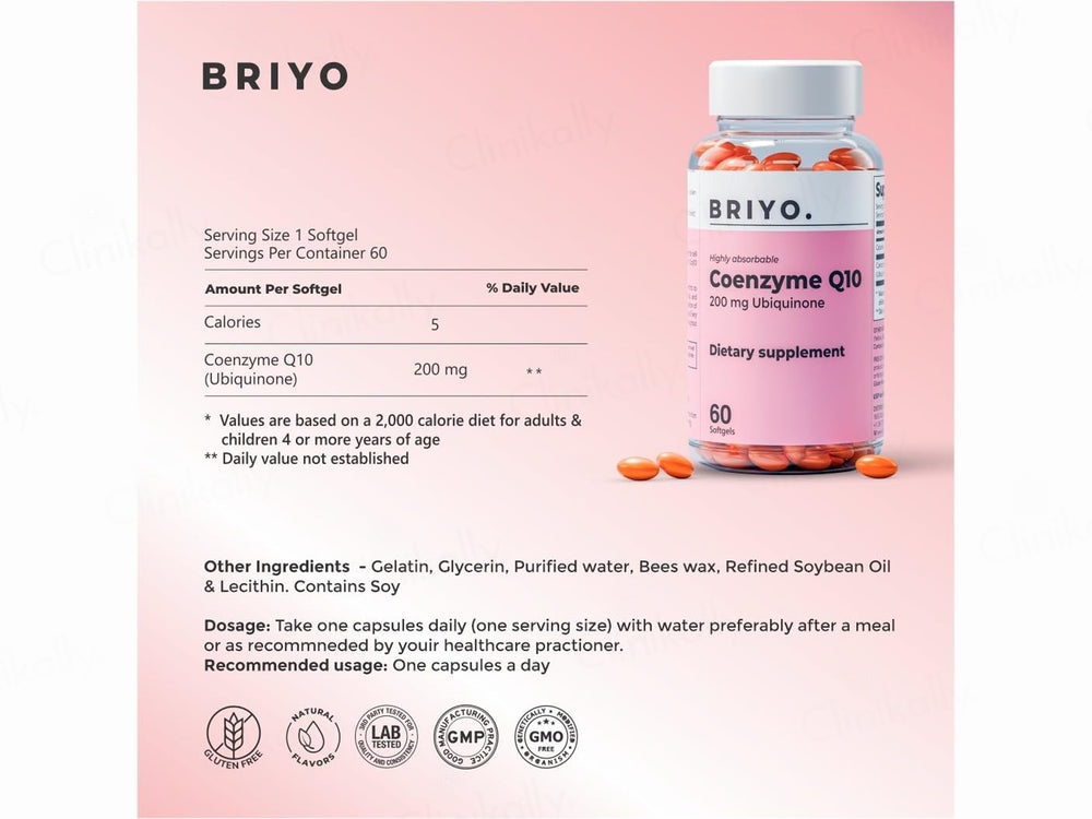 Briyo Coenzyme Q10 200 mg Dietary Supplement Capsule