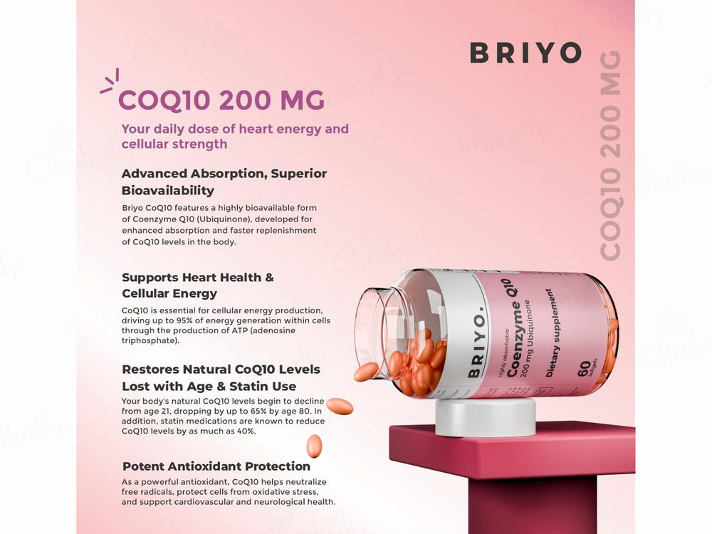 Briyo Coenzyme Q10 200 mg Dietary Supplement Capsule