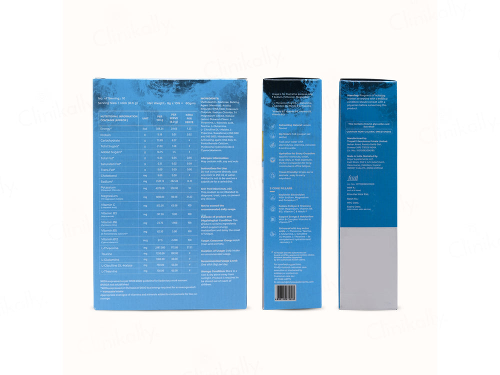 Briyo H2Lyte Minerals & Vitamins Daily Hydration Nutraceutical Powder - Natural Lemon Flavour