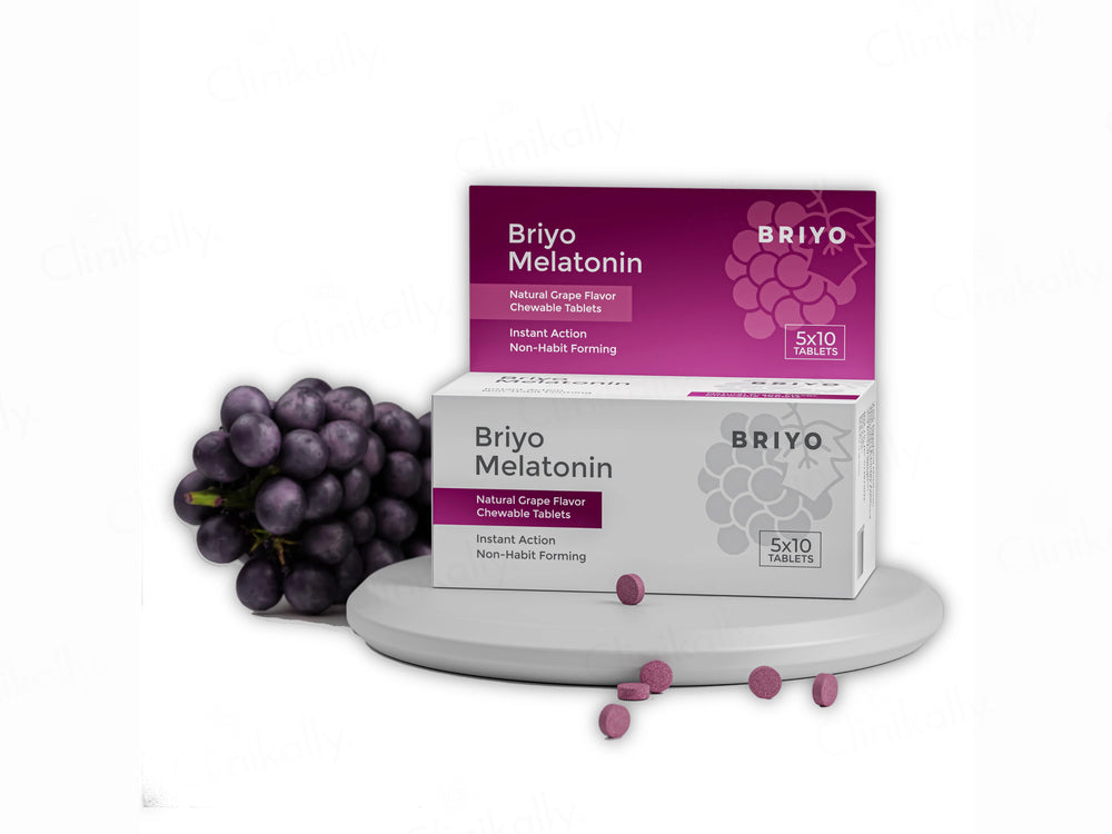 Briyo Melatonin 3 mg Chewable Tablet - Natural Grape Flavour