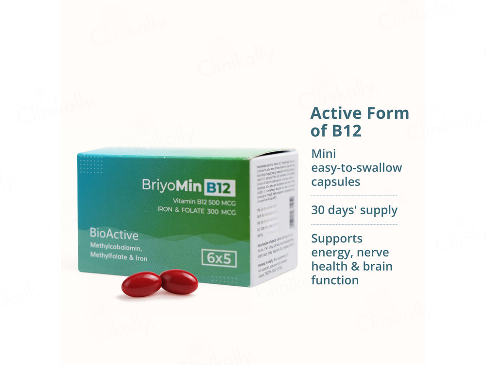 Briyo Min B12 Bio Active Vitamin B12 500 mcg Capsule