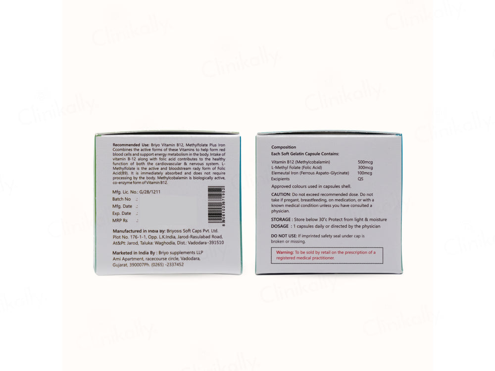 Briyo Min B12 Bio Active Vitamin B12 500 mcg Capsule