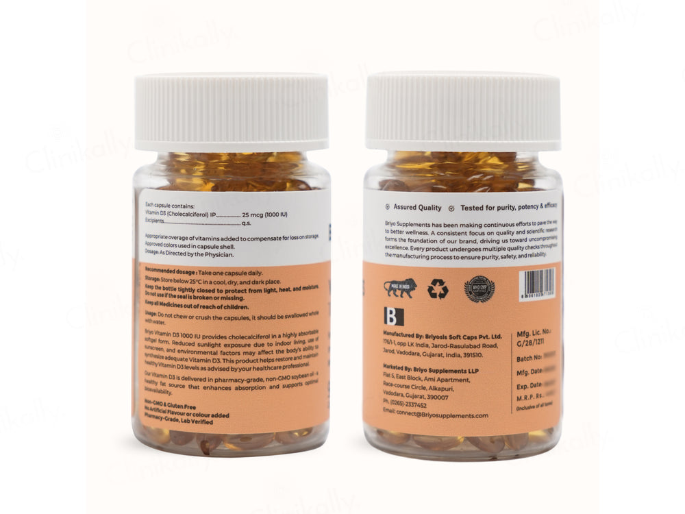 Briyo Vitamin D3 1000 IU Capsule