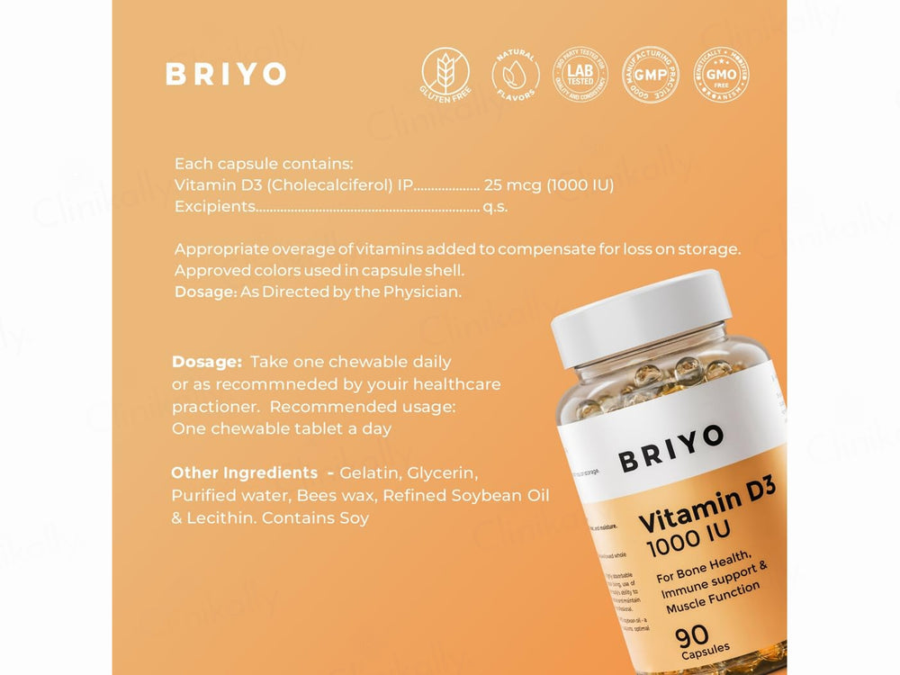 Briyo Vitamin D3 1000 IU Capsule