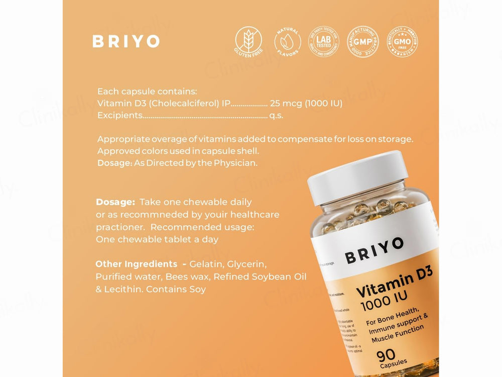 Briyo Vitamin D3 1000 IU Capsule