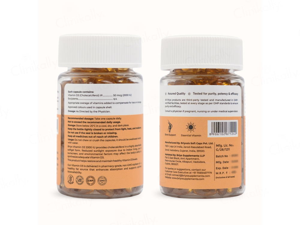 Briyo Vitamin D3 2000 IU Capsule