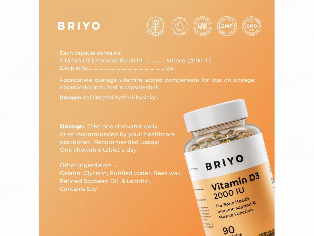 Briyo Vitamin D3 2000 IU Capsule