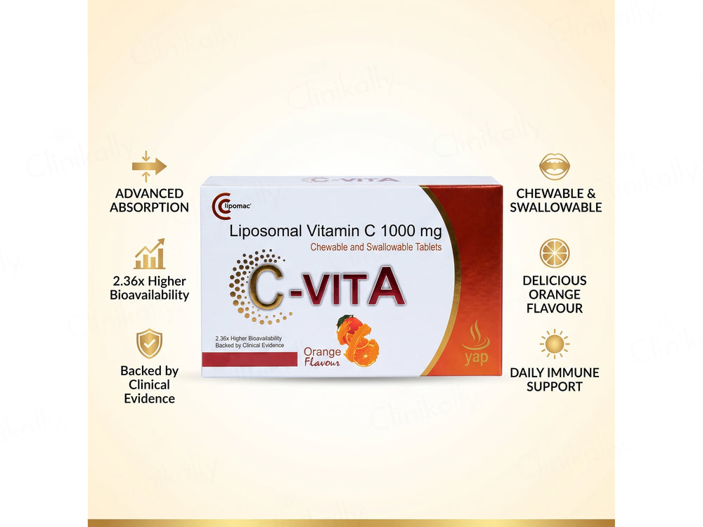 C-VitA Vitamin C 1000mg Chewable Tablet - Orange Flavour