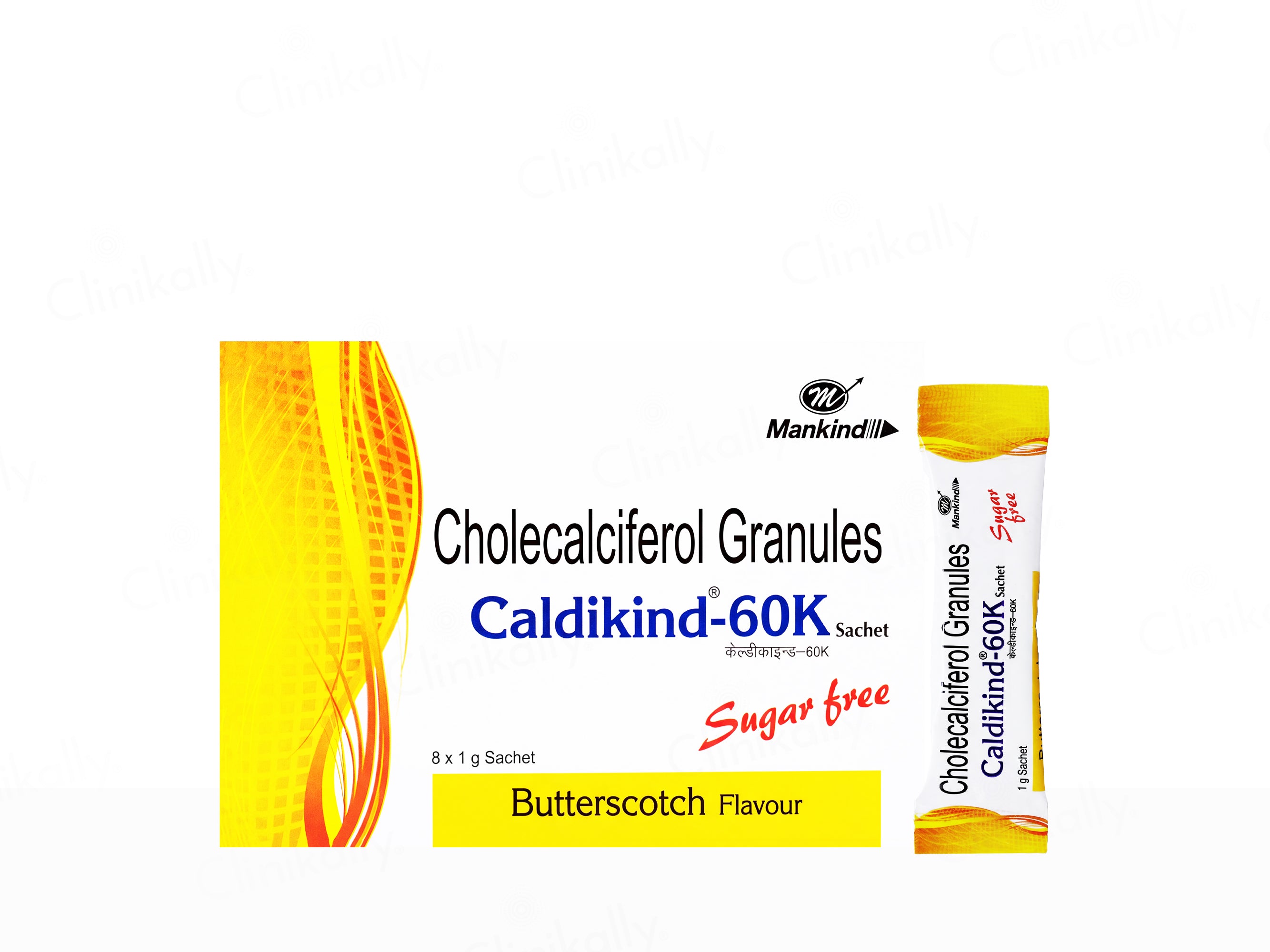 Caldikind-60K Cholecalciferol Sugar Free Granules - Butterscotch Flavour