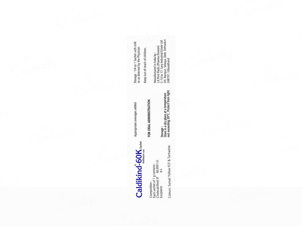 Caldikind-60K Cholecalciferol Sugar Free Granules - Butterscotch Flavour