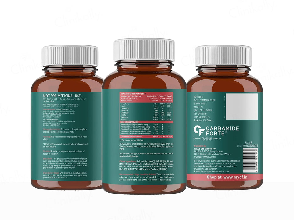 Carbamide Forte 5X Strength Magnesium Complex 2000mg Health Supplement Tablet