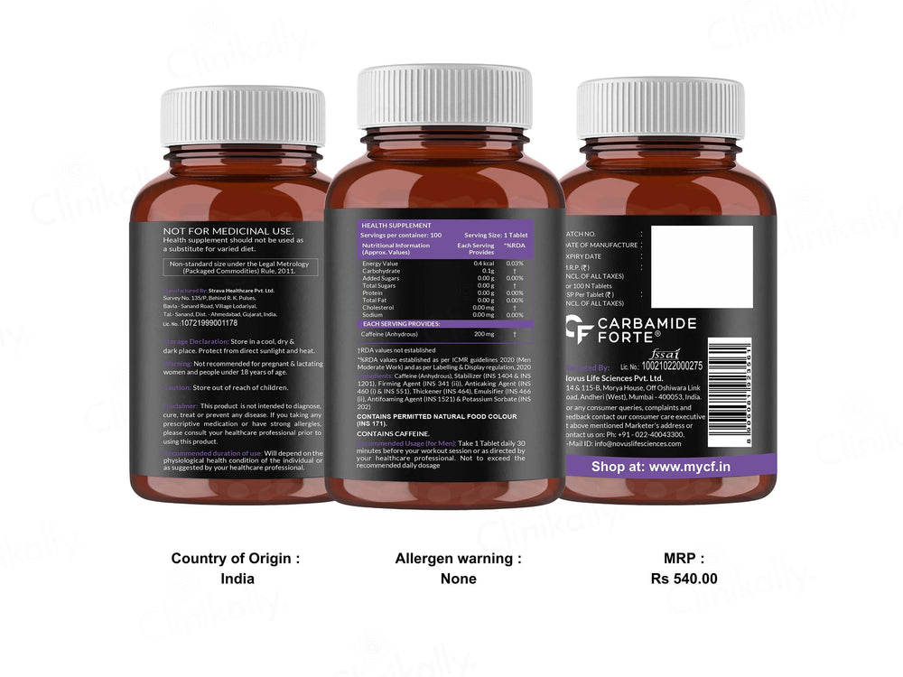 Carbamide Forte Caffeine 200mg Tablet