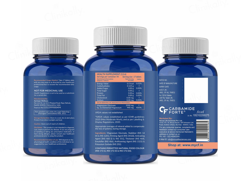 Carbamide Forte Chelated Magnesium Glycinate 2000mg Tablet