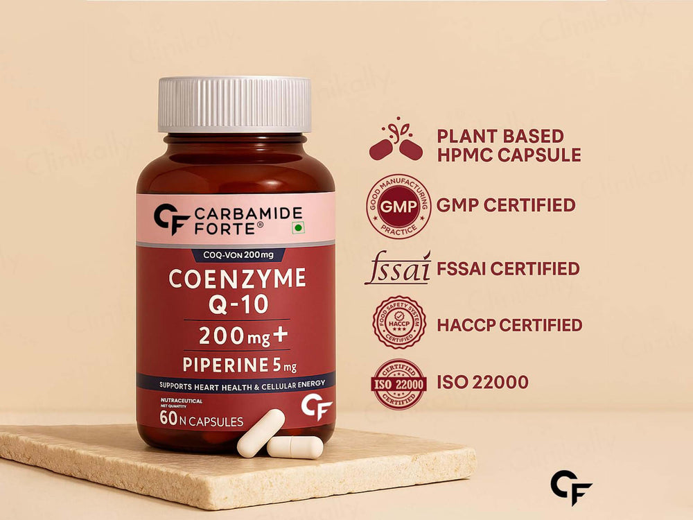 Carbamide Forte Coenzyme Q10 200mg + Piperine 5mg Capsule