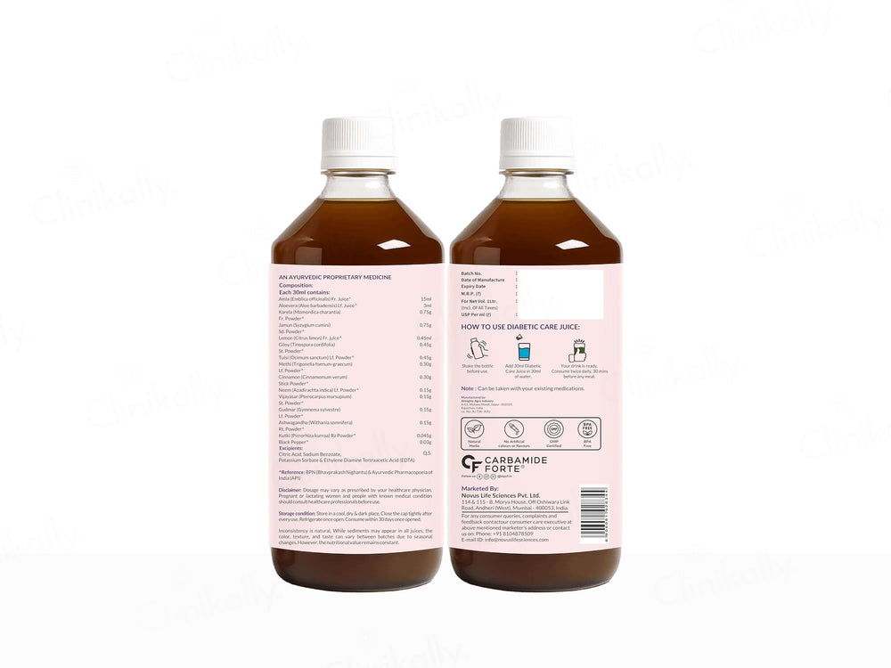 Carbamide Forte Diabetic Care Sugar Free Juice For Healthy Blood Sugar Levels