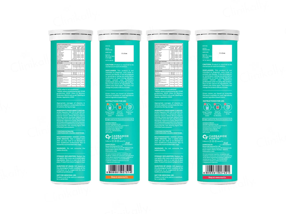 Carbamide Forte Electrolyte Effervescent Tablet - Mixed Berry & Orange Flavour